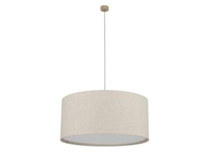 Miniaturka 6 - Beżowa lampa wisząca Largo z trzema abażurami na białym tle