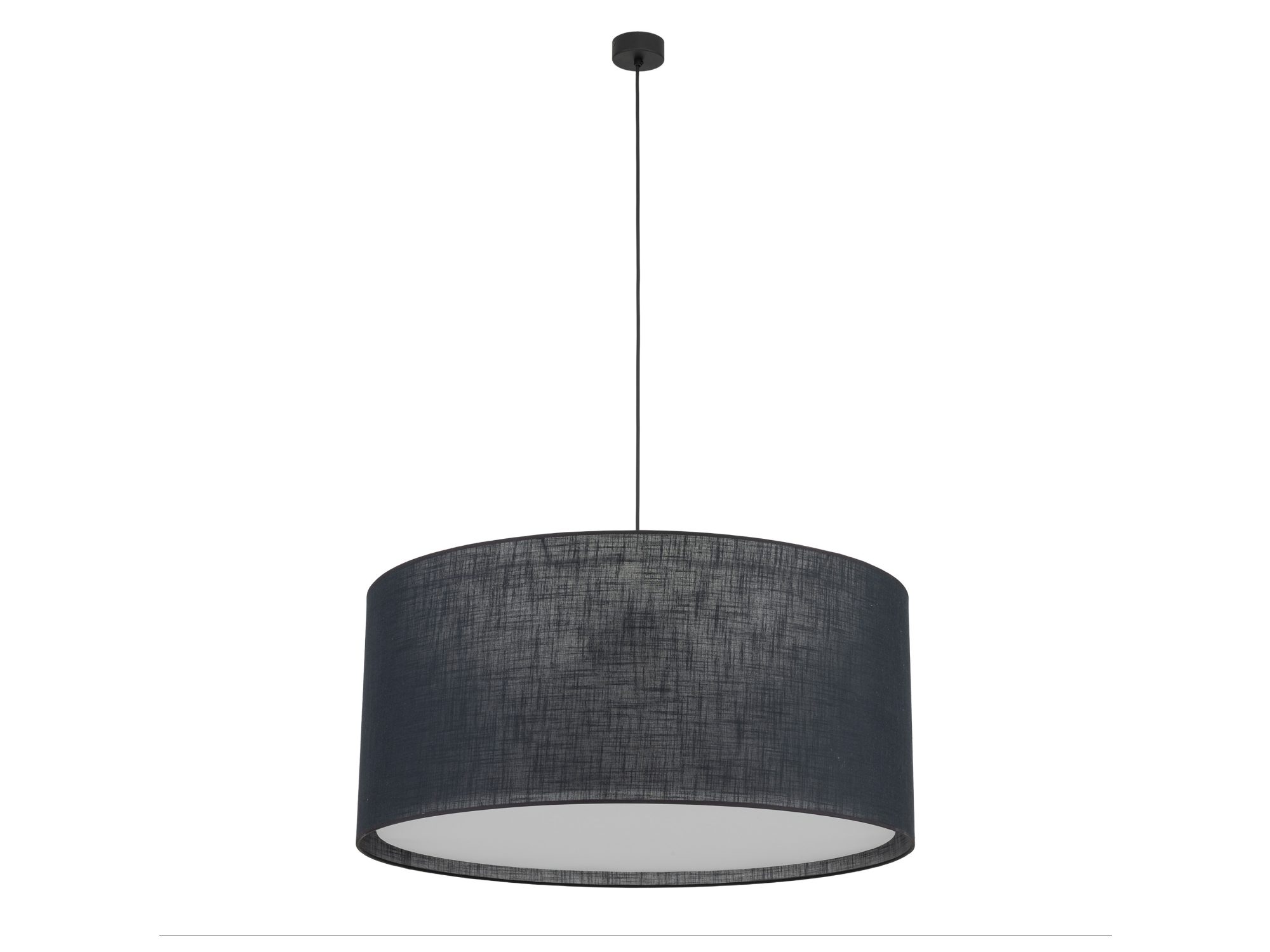 Czarna lampa wisząca Largo 3-punktowa na białym tle