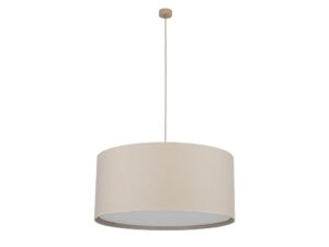 Miniaturka 2 - Lampa wisząca Largo z trzema abażurami z naturalnego lnu na białym tle