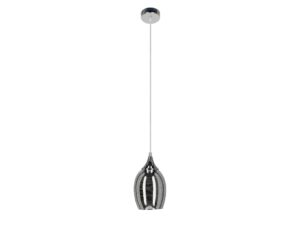 Miniaturka 4 - Lampa wisząca Larimano z chromowanym lustrzanym szklanym kloszem na białym tle
