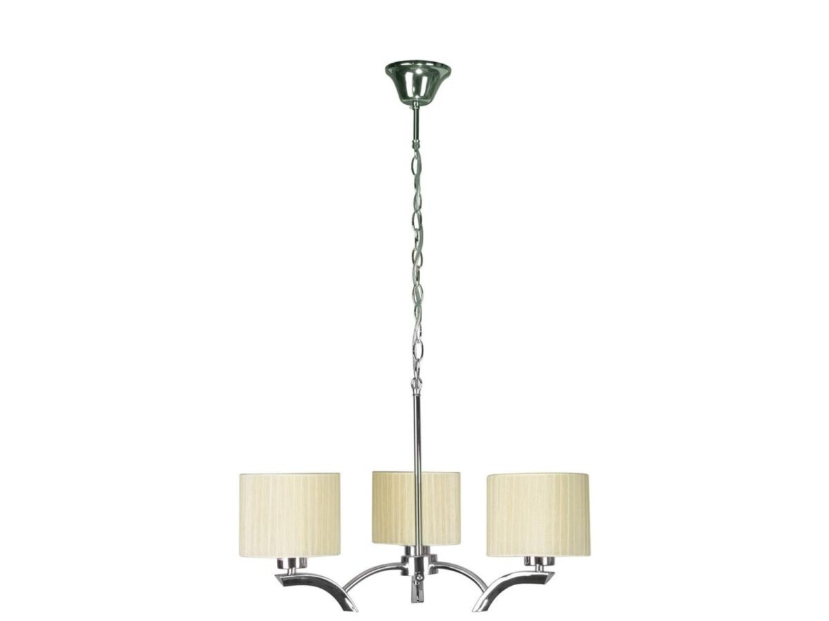 Lampa wisząca Larodira 3-punktowa z kremowymi abażurami