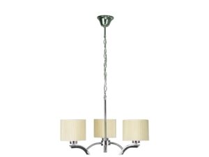 Miniaturka 2 - Lampa wisząca Larodira 3-punktowa z kremowymi abażurami na jasnym tle