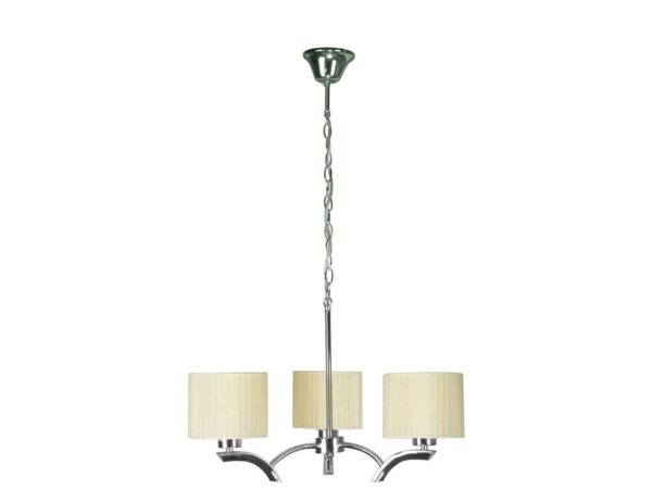 Lampa wisząca Larodira 3-punktowa z kremowymi abażurami na jasnym tle