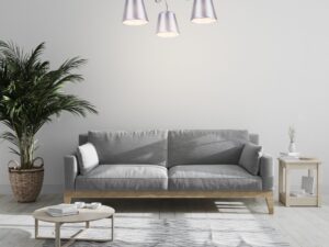 Miniaturka 1 - Lampa wisząca Larosira z trzema abażurami w aranżacji wnętrza