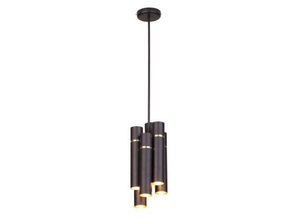 Lampa wisząca Larotino z dwunastoma punktami E14, czarno-złota