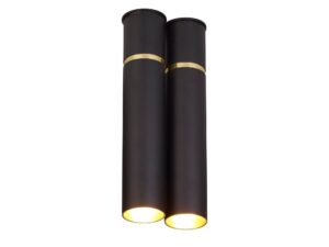 Miniaturka 4 - Czarno-złota lampa wisząca Larotino z dwiema oprawkami E14