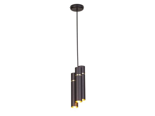 Lampa wisząca Larotino sześciopunktowa w kolorystyce czarnej i złotej