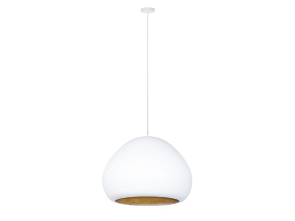 Lampa wisząca Lava biało-złota na jasnym tle