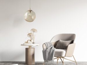 Miniaturka 3 - Lampa wisząca Lava L piaskowobeżowa w aranżacji wnętrza