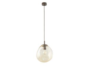 Miniaturka 4 - Lampa wisząca Lava M brązowa z nieregularnym bursztynowym szklanym kloszem