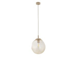Miniaturka 1 - Lampa wisząca Lava M piaskowy beż z bursztynowym szklanym kloszem
