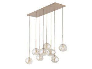 Miniaturka 1 - Lampa wisząca Lava piaskowy beż z ośmioma szklanymi kloszami