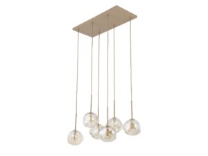 Miniaturka 2 - Lampa wisząca Lava 6-punktowa piaskowy beż z sześcioma nieregularnymi kloszami szklanymi