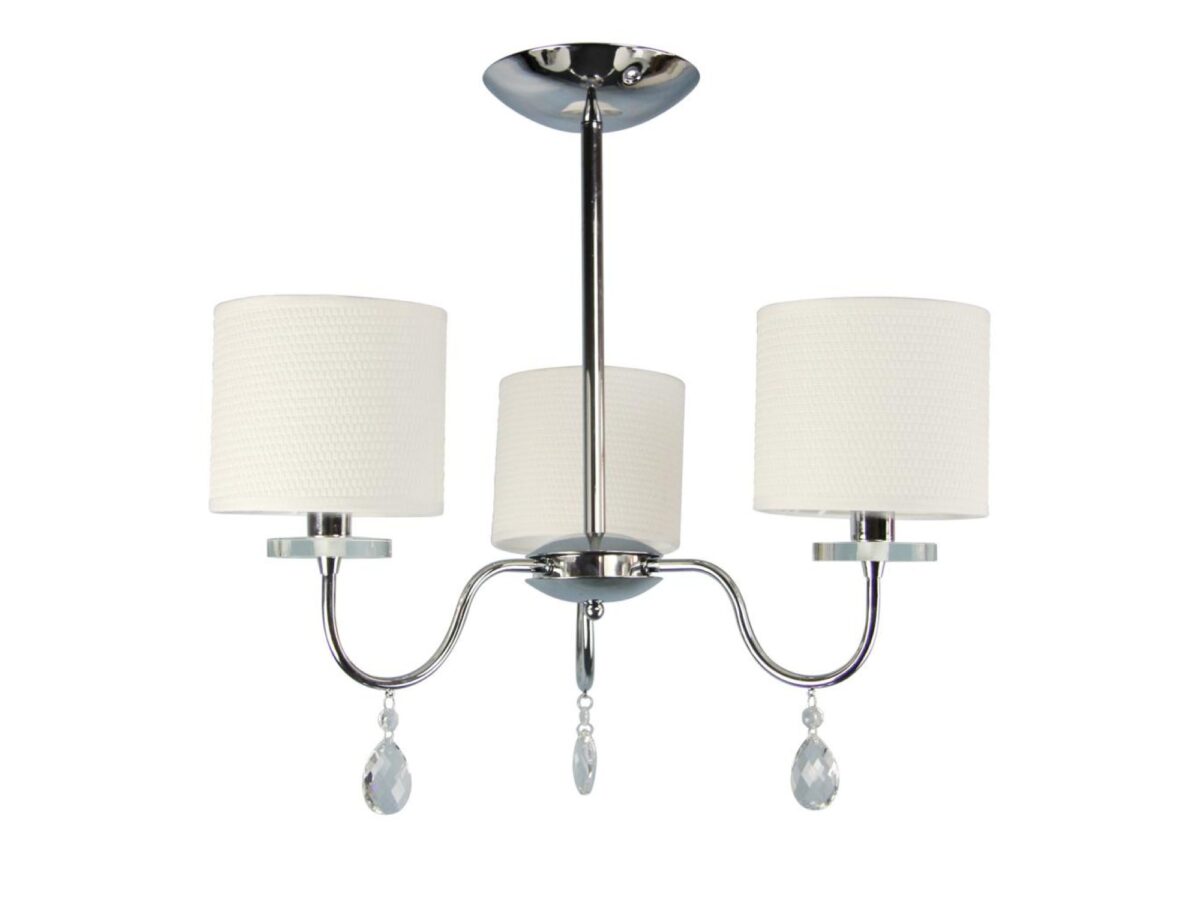 Lampa wisząca Lavadano 3-punktowa chromowana z abażurami
