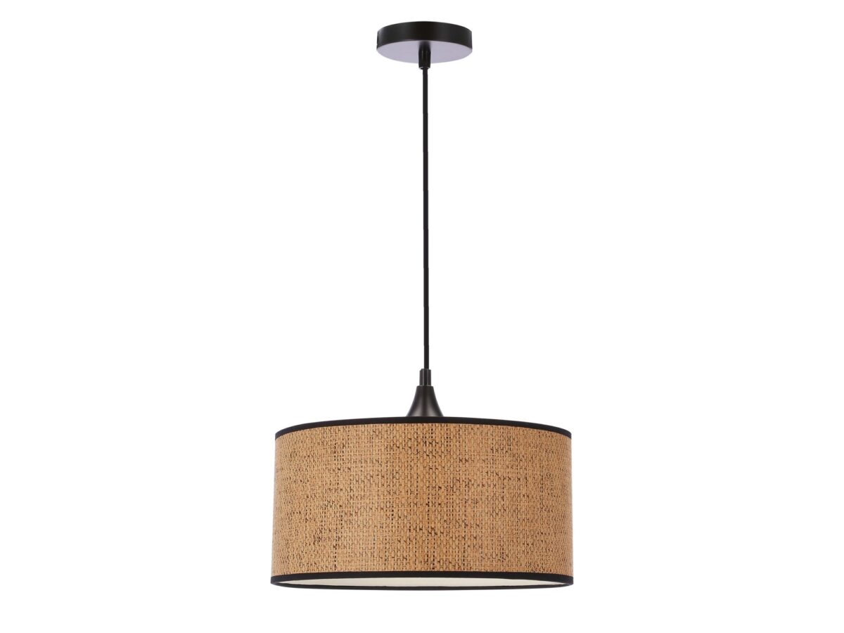 Lampa wisząca Lavasano z beżowo-brązowym abażurem 30 cm