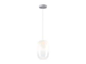 Miniaturka 1 - Lampa wisząca Lavatona LED 4 W z białym smukłym szklanym kloszem na białym tle