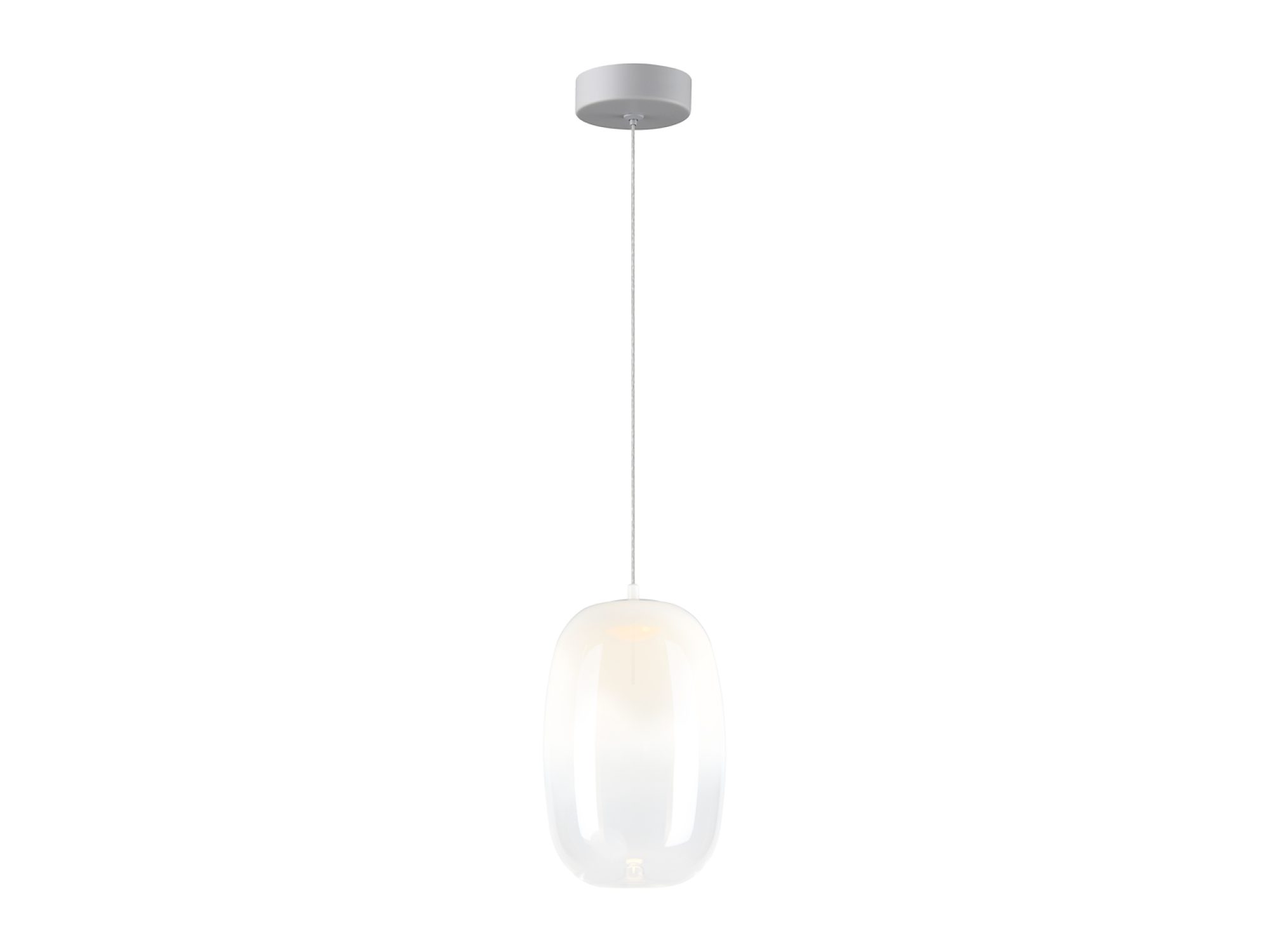 Biała lampa wisząca Lavatona LED 4 W ze smukłym kloszem