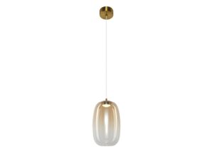 Miniaturka 2 - Lampa wisząca Lavatona LED 4 W z bursztynowym szklanym kloszem 13 × 22 cm