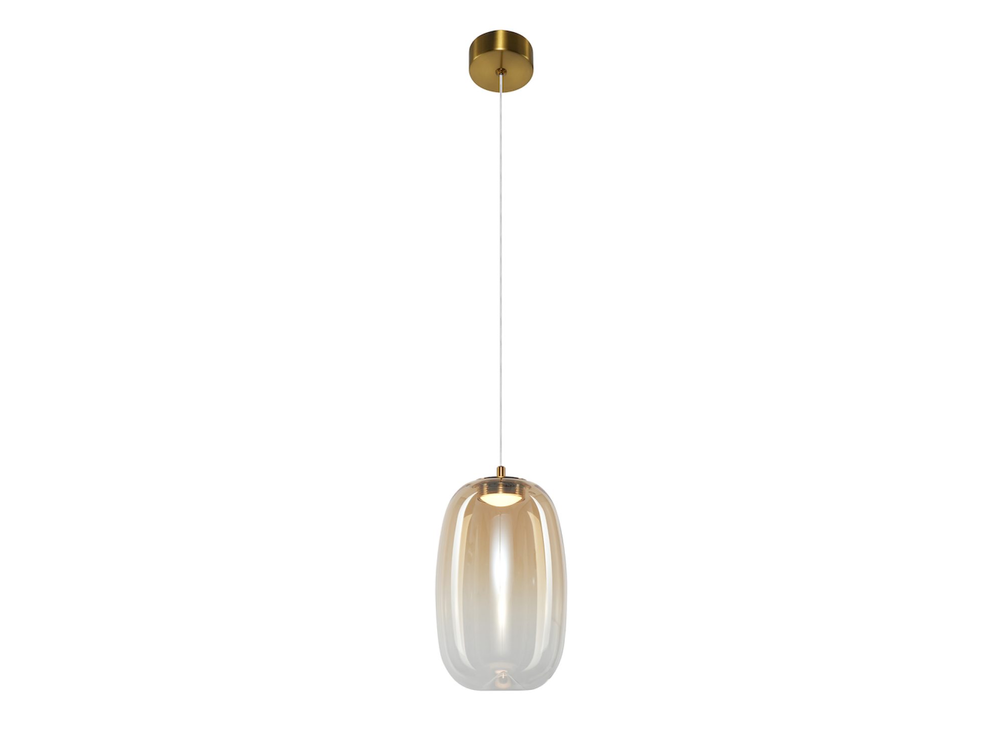 Bursztynowa lampa wisząca Lavatona LED 4 W ze smukłym kloszem