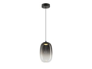 Miniaturka 7 - Lampa wisząca Lavatona LED 4 W ze smukłym przydymionym kloszem 13 × 22 cm na białym tle