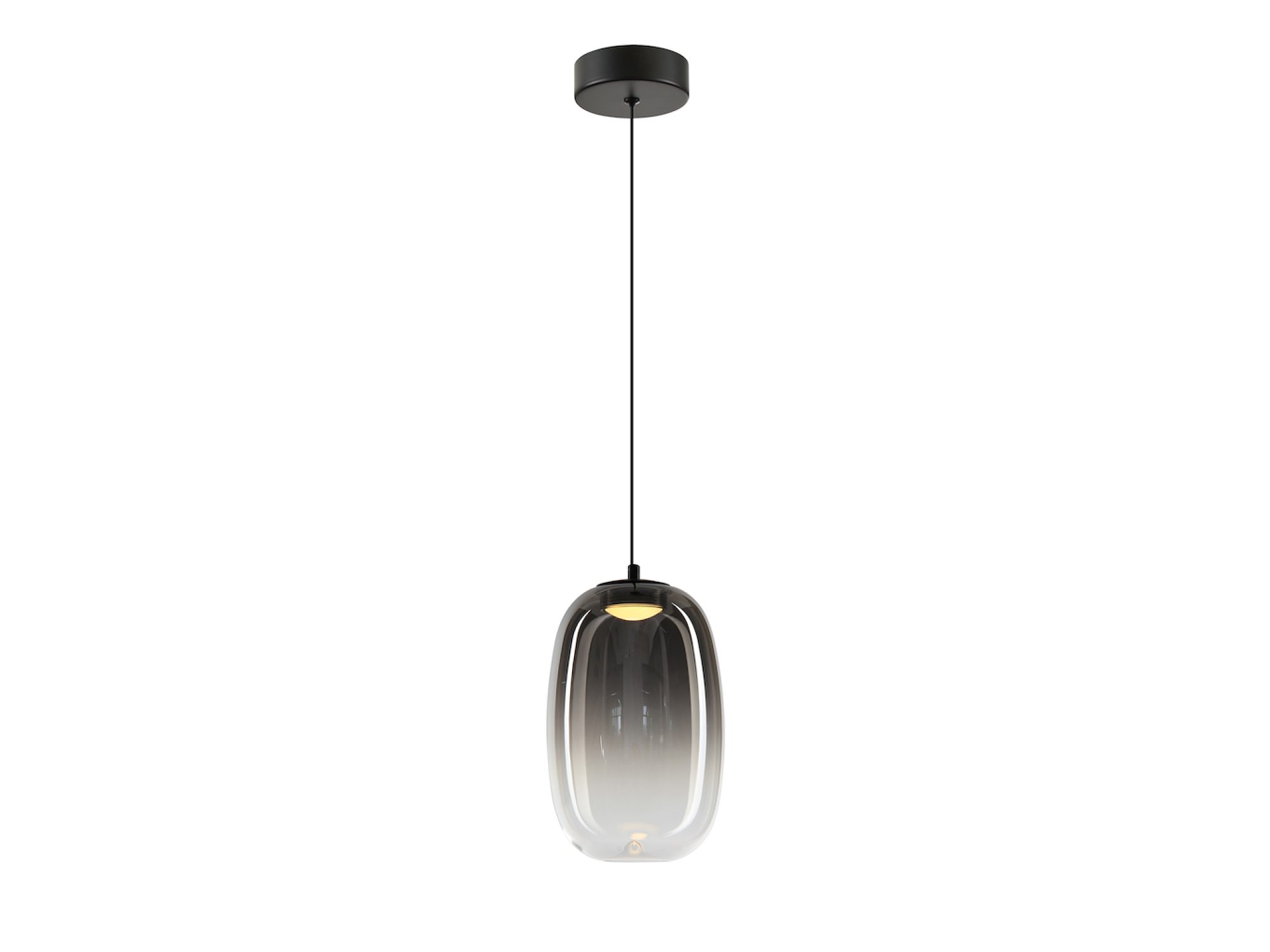 Przydymiona lampa wisząca Lavatona LED 4 W ze smukłym kloszem