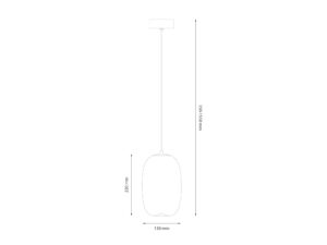 Miniaturka 6 - Rysunek wymiarów lampy wiszącej Lavatona LED 4 W ze szklanym kloszem 13 × 22 cm
