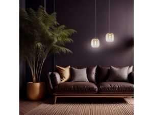 Miniaturka 5 - Lampa wisząca Lavatona LED 4 W bursztynowa w aranżacji