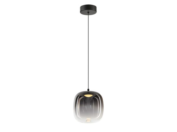 Lampa wisząca Lavatona LED 4 W, klosz 15 × 17 cm przydymiony na białym tle