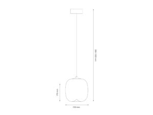 Miniaturka 6 - Rysunek wymiarów lampy wiszącej Lavatona LED 4 W z kloszem 15 na 17 cm
