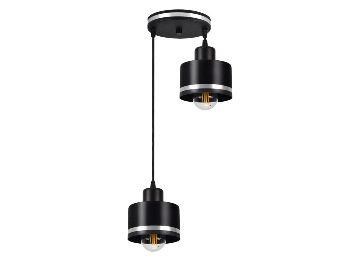 Lampa wisząca podwójna Lavedano 32 cm czarna
