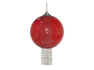Miniaturka 1 - Lampa wisząca szklana Lavesira 25 cm czerwona