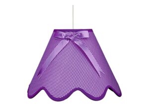 Miniaturka 4 - Lampa wisząca Lavimino fioletowy z kokardą i abażurem w kratkę