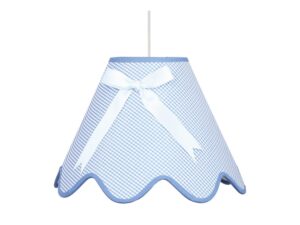 Miniaturka 1 - Lampa wisząca Lavimino niebieski z kokardą i abażurem w kratkę