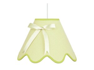 Miniaturka 3 - Lampa wisząca Lavimino pistacjowy z kokardą i abażurem w kratkę