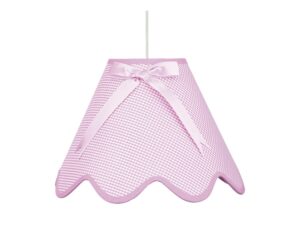 Miniaturka 5 - Lampa wisząca Lavimino różowy z kokardą i abażurem w kratkę