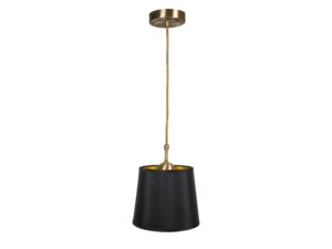 Miniaturka 2 - Lampa wisząca Lavonira z czarnym abażurem i stalowym zawieszeniem w kolorze patyny