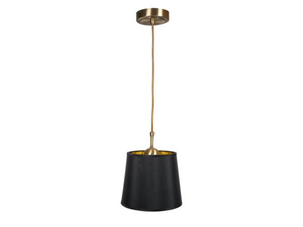 Lampa wisząca Lavonira z czarnym abażurem i stalowym zawieszeniem w kolorze patyny
