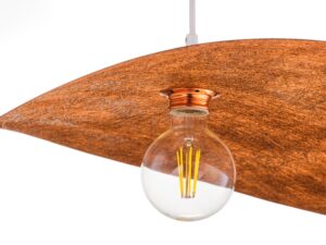 Miniaturka 18 - Lampa wisząca Leaf biało-miedziana, faktura miedzianego wnętrza i źródło E27