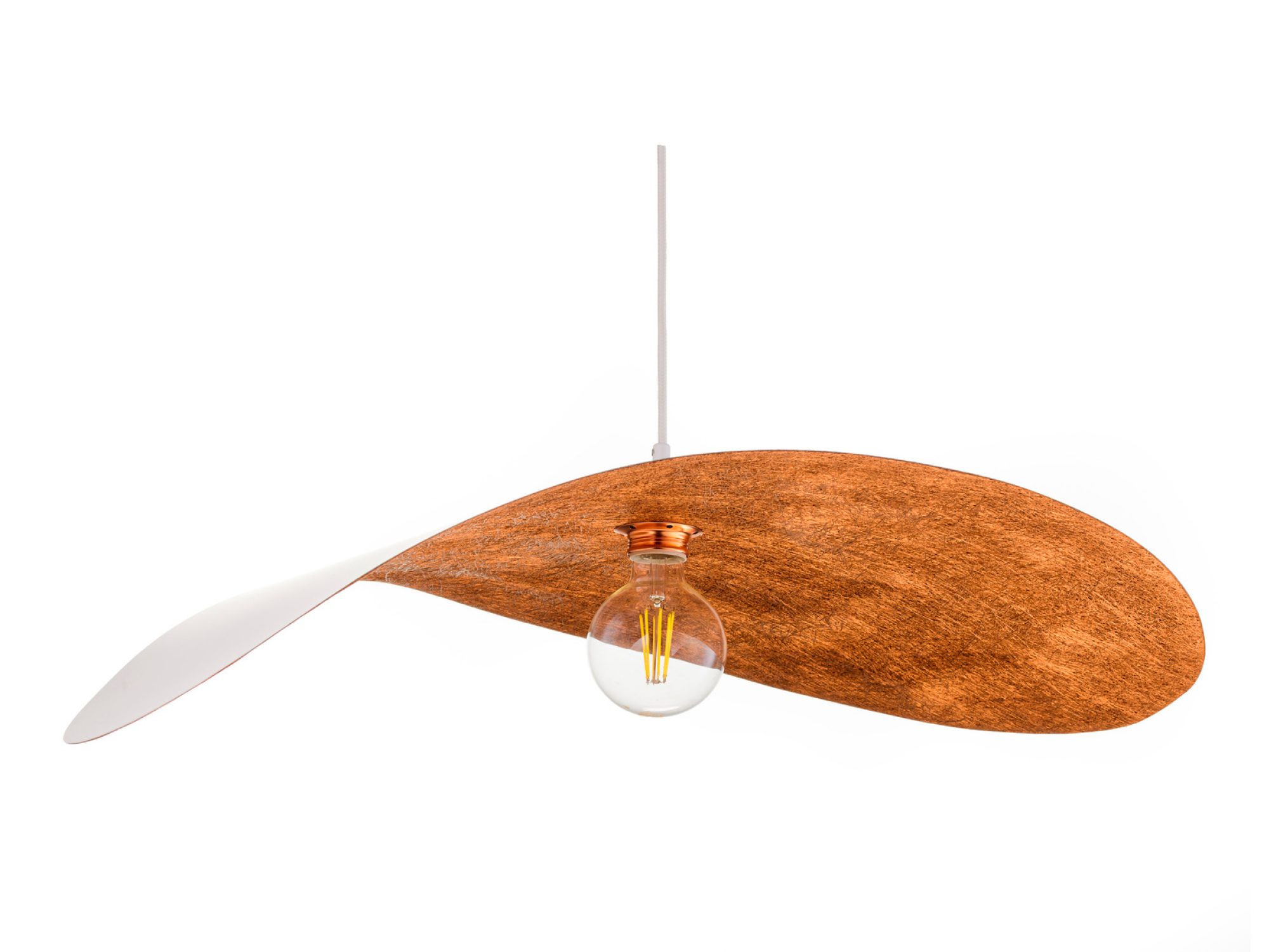 Lampa wisząca Leaf biała z miedzianym wnętrzem – packshot