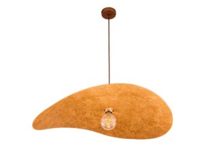 Miniaturka 11 - Lampa wisząca Leaf brązowo-miedziana, szeroki falowany klosz od dołu