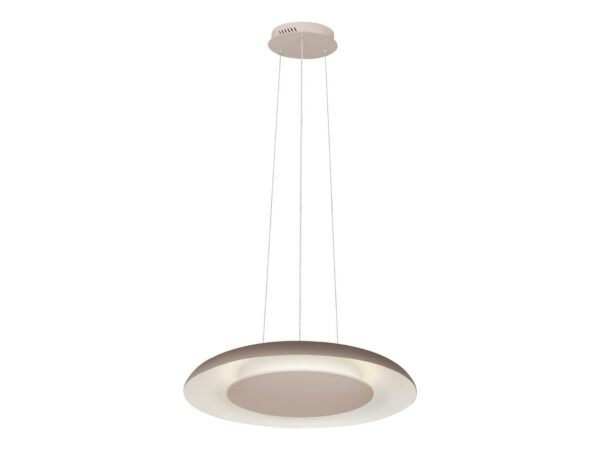 Lampa wisząca LED ring 30 W CCT taupe 40 cm na białym tle