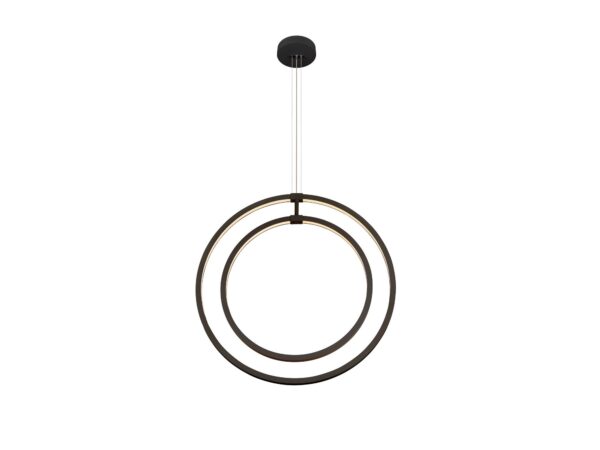 Lampa wisząca LED czarna – dwa pionowe okręgi na białym tle
