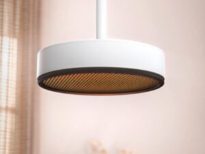 Miniaturka 4 - Biało-czarna lampa wisząca LED z rastrem antyolśnieniowym