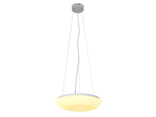 Lampa wisząca LED Corinira z okrągłym białym kloszem na trzech linkach