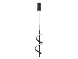 Miniaturka 1 - Lampa wisząca LED Deloria czarna, spiralna forma na białym tle