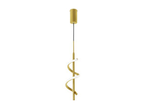 Miniaturka 3 - Lampa wisząca LED Deloria złota, spiralna forma na białym tle