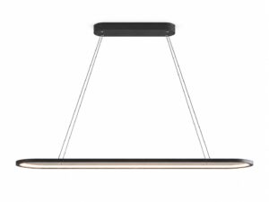 Miniaturka 7 - Czarna lampa wisząca LED Emadena 30 W z owalnym pierścieniem na białym tle