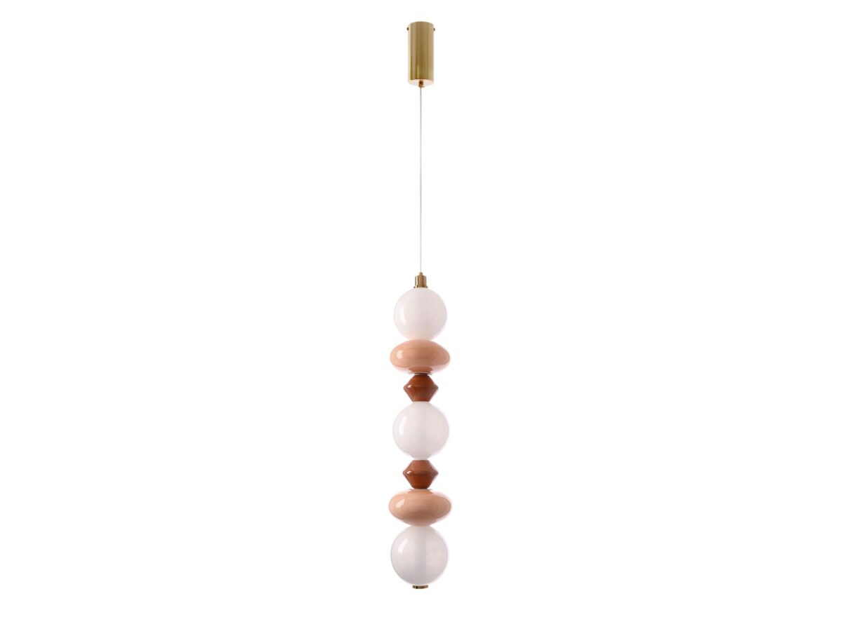 Lampa wisząca LED z trzema kulami Kamesina 200 cm mosiądz i brąz