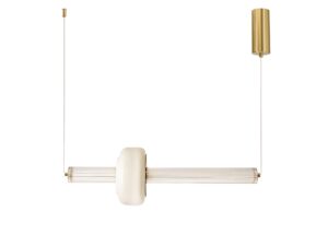 Miniaturka 5 - Lampa wisząca LED Koramino z mosiężnym zawieszeniem i białym środkiem