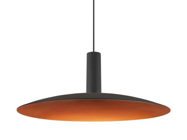 Czarna lampa wisząca Lalu Set Elypse LED 33 cm, świecąca na białym tle